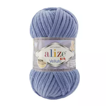 Пряжа Alize 'Velluto' 100гр. 68м. (100% микрополиэстер) (374 джинс)