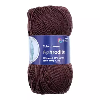 Пряжа Astra Premium 'Афродита' 100гр. 250м (50% шерсть, 50% акрил) (12 коричневый)