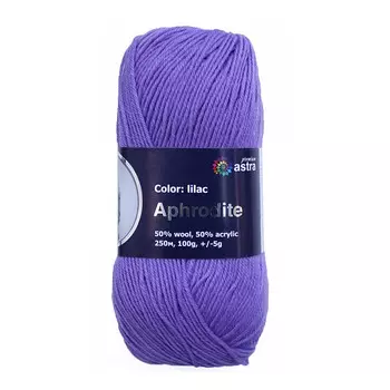 Пряжа Astra Premium 'Афродита' 100гр. 250м (50% шерсть, 50% акрил) (01 сирень)