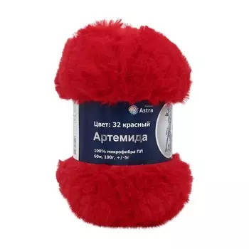 Пряжа Astra Premium 'Артемида' 100гр. 60м (100% микрофибра ПЛ) (32 красный)