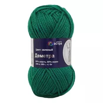 Пряжа Astra Premium 'Деметра' 100гр. 100м (50% шерсть, 50% акрил) (09 зеленый)