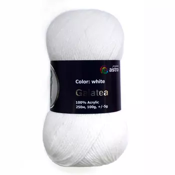 Пряжа Astra Premium 'Галатея' 100гр. 250м (100% акрил) (01 белый)