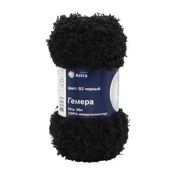 Пряжа Astra Premium 'Гемера' 50гр. 50м (100% микрополиэстер) (02 черный)