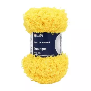 Пряжа Astra Premium 'Гемера' 50гр. 50м (100% микрополиэстер) (09 желтый)