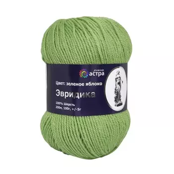 Пряжа Astra Premium 'Эвридика' 100гр. 200м (100% шерсть) (14 зеленое яблоко)