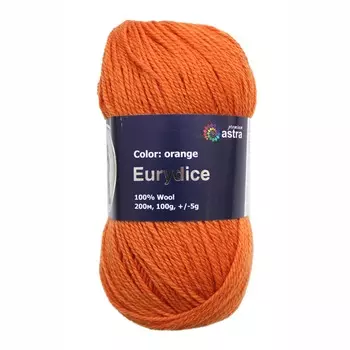 Пряжа Astra Premium 'Эвридика' 100гр. 200м (100% шерсть) (10 оранжевый)