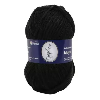 Пряжа Astra Premium 'Майя' 100гр. 100м (67% акрил, 32% полиэстер, 1% лайкра) (2 черный)