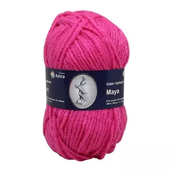 Пряжа Astra Premium 'Майя' 100гр. 100м (67% акрил, 32% полиэстер, 1% лайкра) (9 фуксия)