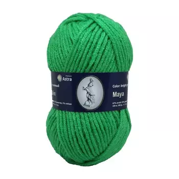 Пряжа Astra Premium 'Майя' 100гр. 100м (67% акрил, 32% полиэстер, 1% лайкра) (11 зеленый)
