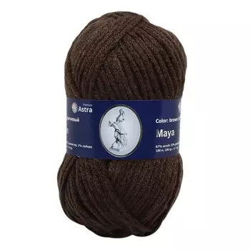 Пряжа Astra Premium 'Майя' 100гр. 100м (67% акрил, 32% полиэстер, 1% лайкра) (15 коричневый)