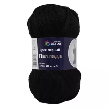 Пряжа Astra Premium 'Паллада' 100гр. 100м (100% акрил) (02 черный)