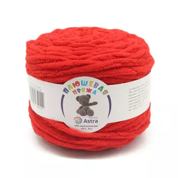 Пряжа Astra Premium 'Плюшевая' 100гр 80м (100% полиэстер) (152 красный)