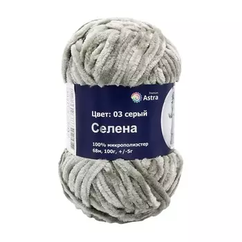 Пряжа Astra Premium 'Селена' 100гр. 68м (100% микрополиэстер) (03 серый)