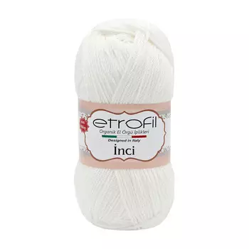 Пряжа Etrofil 'INCI' 100гр. 230м (100% акрил Premium антипиллинг) (70171 белый)