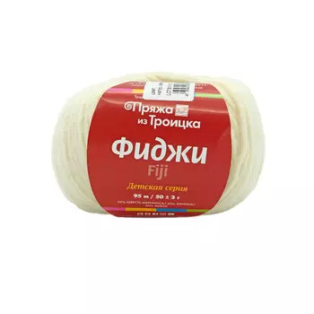 Пряжа из Троицка 'Фиджи' 50гр. 95м. (20% мериносовая шерсть, 60% хлопок, 20% акрил) (0770 натур. светлый)