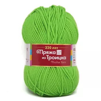 Пряжа из Троицка 'Юбилейная' 200гр. 200м (20% мериносовая шерсть, 80% акрил) (3298 яркий салат)