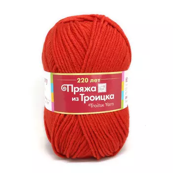 Пряжа из Троицка 'Юбилейная' 200гр. 200м (20% мериносовая шерсть, 80% акрил) (1440 алый)