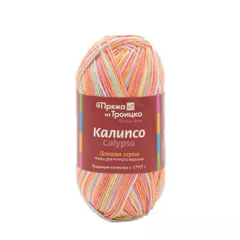 Пряжа из Троицка 'Калипсо' 50гр. 200м. (34% лен, 33% хлопок, 33% вискоза) (7117 принт)