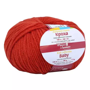 Пряжа из Троицка 'Кроха' (20%шерсть, 80%акрил) (1440 алый)