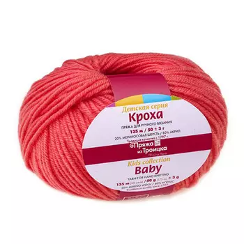 Пряжа из Троицка 'Кроха' (20%шерсть, 80%акрил) (1925 светлая азалия)