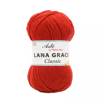 Пряжа из Троицка 'Lana Grace Classic' 100гр. 300м. (25% мериносовая шерсть, 75% акрил супер софт) (0042 красный)