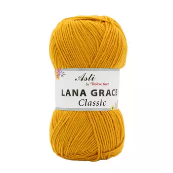 Пряжа из Троицка 'Lana Grace Classic' 100гр. 300м. (25% мериносовая шерсть, 75% акрил супер софт) (0698 шафран)