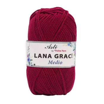 Пряжа из Троицка 'Lana Grace Medio' 100гр. 170м. (25% мериносовая шерсть, 75% акрил супер софт) (1425 винный)