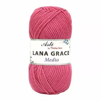 Пряжа из Троицка 'Lana Grace Medio' 100гр. 170м. (25% мериносовая шерсть, 75% акрил супер софт) (0570 светлая фуксия)