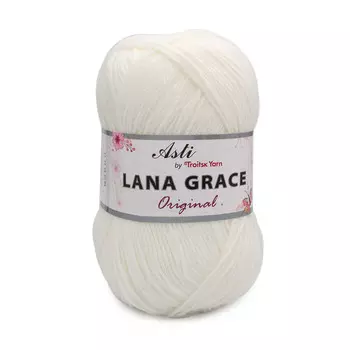 Пряжа из Троицка 'Lana Grace Original' 100гр. 300м. (25% мериносовая шерсть, 75% акрил супер софт) (0230 отбелка)