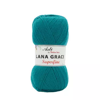 Пряжа из Троицка 'Lana Grace Superfine' 100гр. 610м. (25% мериносовая шерсть, 75% акрил супер софт) (0313 изумруд)