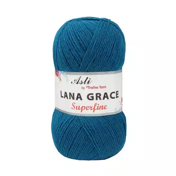 Пряжа из Троицка 'Lana Grace Superfine' 100гр. 610м. (25% мериносовая шерсть, 75% акрил супер софт) (0339 морская волна)