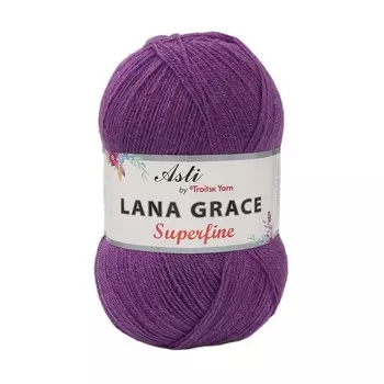 Пряжа из Троицка 'Lana Grace Superfine' 100гр. 610м. (25% мериносовая шерсть, 75% акрил супер софт) (1315 фиалка)