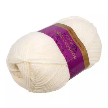 Пряжа из Троицка 'Подмосковная GOLD' 100гр. 250м. (50%шерсть, 50%акрил) (0230 отбелка)