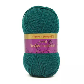 Пряжа из Троицка 'Подмосковная GOLD' 100гр. 250м. (50%шерсть, 50%акрил) (0345 тёмно-изумрудный)