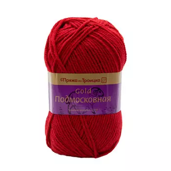 Пряжа из Троицка 'Подмосковная GOLD' 100гр. 250м. (50%шерсть, 50%акрил) (0042 красный)