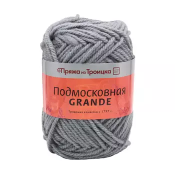 Пряжа из Троицка 'Подмосковная Grande' 100гр. 130м. (50%шерсть, 50%акрил) (0258 светло-серый)