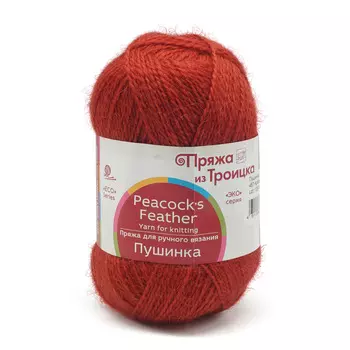 Пряжа из Троицка 'Пушинка' (50%козий пух, 50%шерсть) (487 красное дерево)