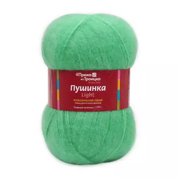 Пряжа из Троицка 'Пушинка Light' 100гр. 430м (65%мохер, 35%акрил) (0057 светлый салат)