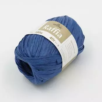 Пряжа из Троицка 'Рафия' 40гр. 50м (имитация волокна листьев пальмы Raffia farinifera) (джинс)