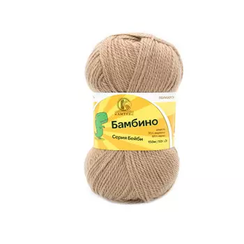 Пряжа Камтекс 'Бамбино' 50гр. 150м. (35% шерсть меринос, 65% акрил) (007 лен)