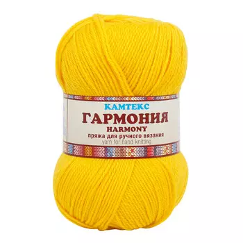 Пряжа Камтекс 'Гармония' 100гр. 245м. (50%шерсть,50%акрил) (104 желтый)