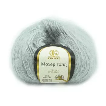 Пряжа Камтекс 'Мохер голд' 50гр. 250м. (60% мохер, 20% хлопок, 20% акрил) (008 серебристый)
