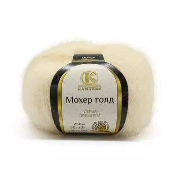 Пряжа Камтекс 'Мохер голд' 50гр. 250м. (60% мохер, 20% хлопок, 20% акрил) (134 фарфоровый)