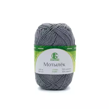 Пряжа Камтекс 'Мотылек' 50гр. 140м. (70% хлопок, 30% лавсан) (169 серый)
