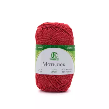 Пряжа Камтекс 'Мотылек' 50гр. 140м. (70% хлопок, 30% лавсан) (046 красный)