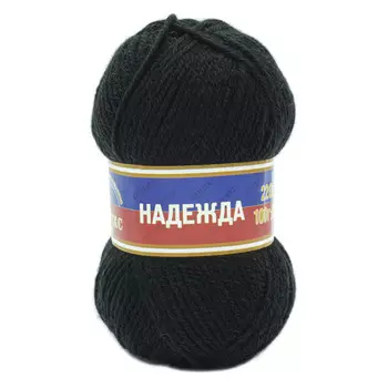 Пряжа Камтекс 'Надежда' 100гр. 220м. (30% шерсть, 70% акрил) (003 черный)
