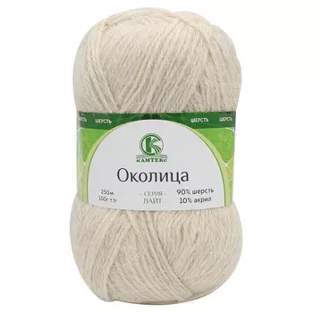 Пряжа Камтекс 'Околица' 100гр. 250м (шерсть 90%, акрил 10%) (205 белый)