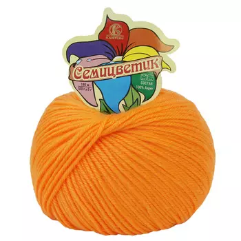 Пряжа Камтекс 'Семицветик' 100гр. 180м. (100% акрил) (035 оранжевый)