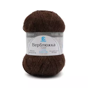 Пряжа Камтекс 'Верблюжка' 100гр. 250м. (70% верблюжья шерсть ,30% акрил) (121 коричневый)