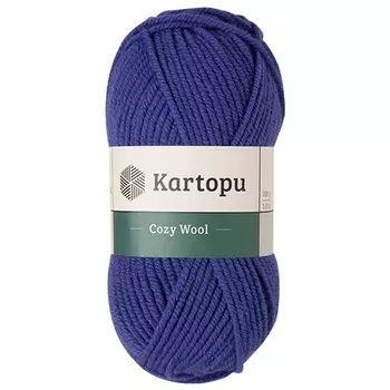 Пряжа KARTOPU 'Cozy Wool' 100г 110м (25% шерсть, 75% акрил) (K1624 синий)